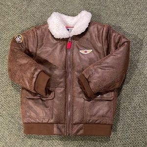 Little Me Brown Aviator Jacket (sz 3T)